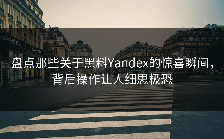 盘点那些关于黑料Yandex的惊喜瞬间，背后操作让人细思极恐  第1张