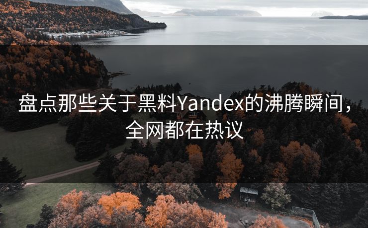 盘点那些关于黑料Yandex的沸腾瞬间，全网都在热议