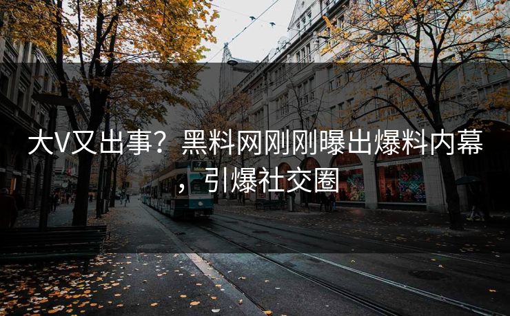 大V又出事？黑料网刚刚曝出爆料内幕，引爆社交圈  第1张