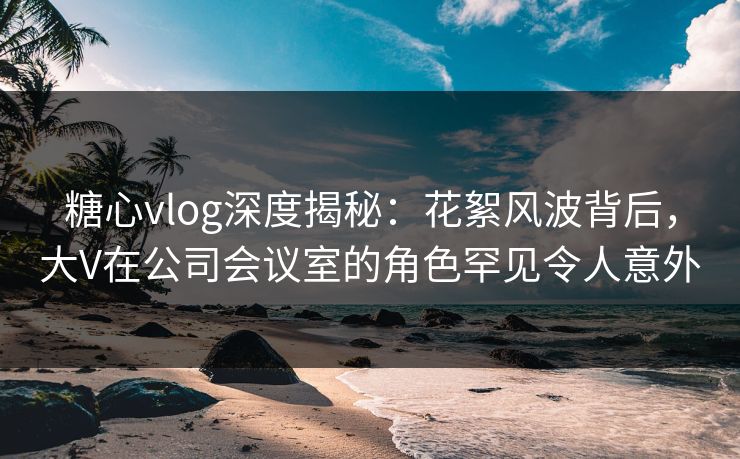 糖心vlog深度揭秘：花絮风波背后，大V在公司会议室的角色罕见令人意外