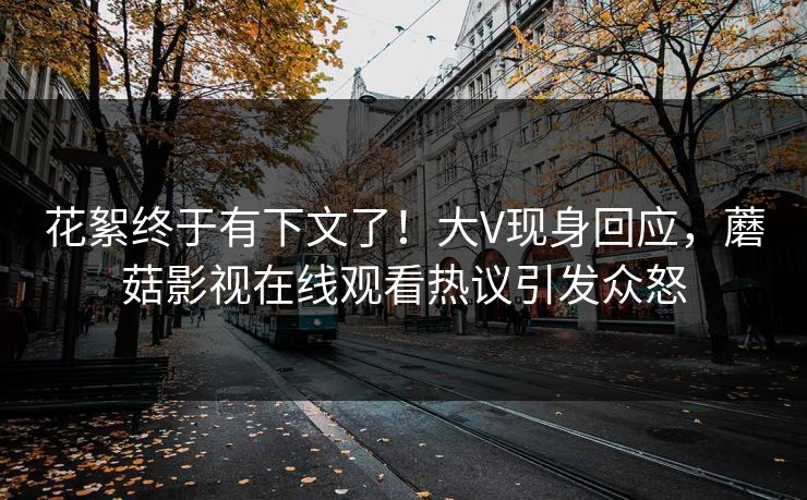 花絮终于有下文了！大V现身回应，蘑菇影视在线观看热议引发众怒